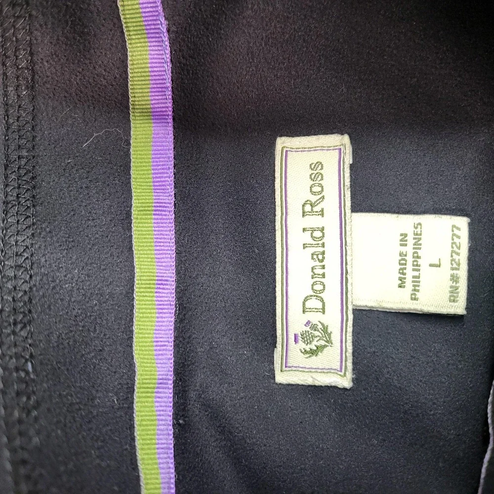 Donald Ross Windbreaker Mens Large Black Soft Shell Quarter Zip Golf‎ Jacket